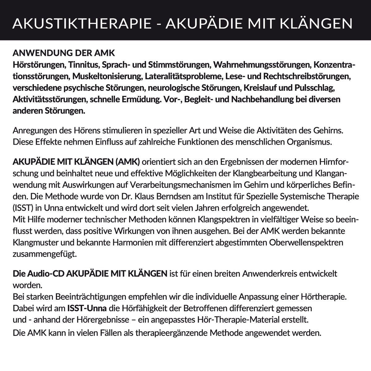 Akustiktherapie - Anregung für Gehirn und Organismus